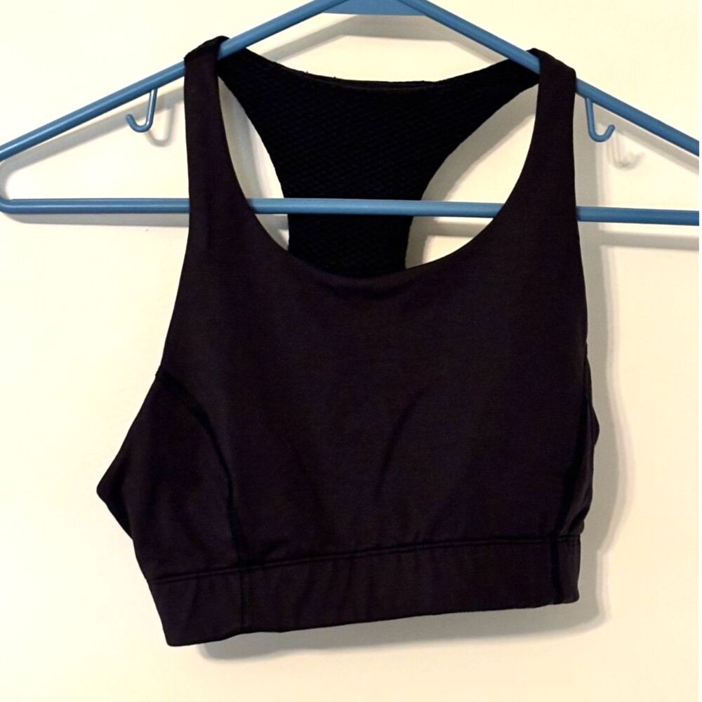 Outdoor Voices Black Racerback Sports Bra Xs Medium Support